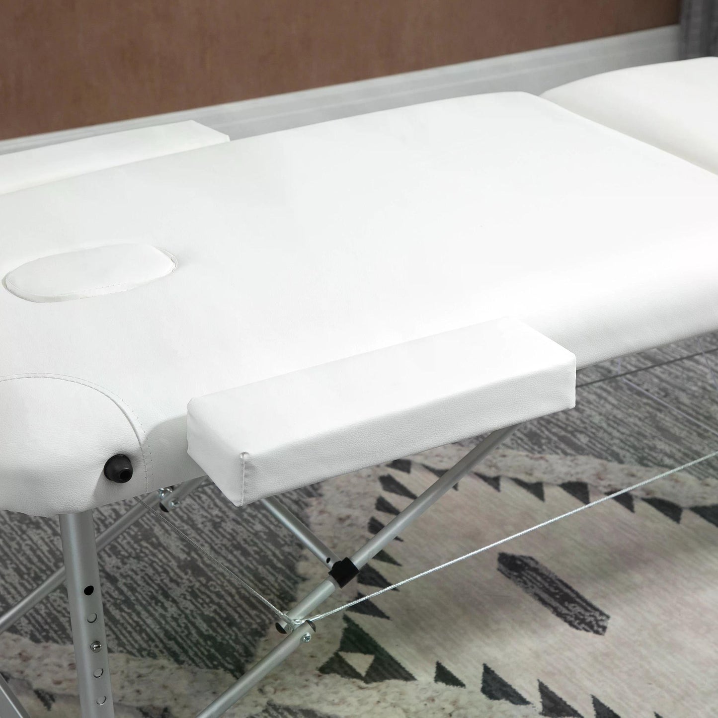 Portable Massage Table PVC Upholstered w/ Carry Case White