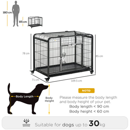 Heavy Duty Dog Crates Foldable Puppy Kennel and Cage Pet Playpen with Double Doors