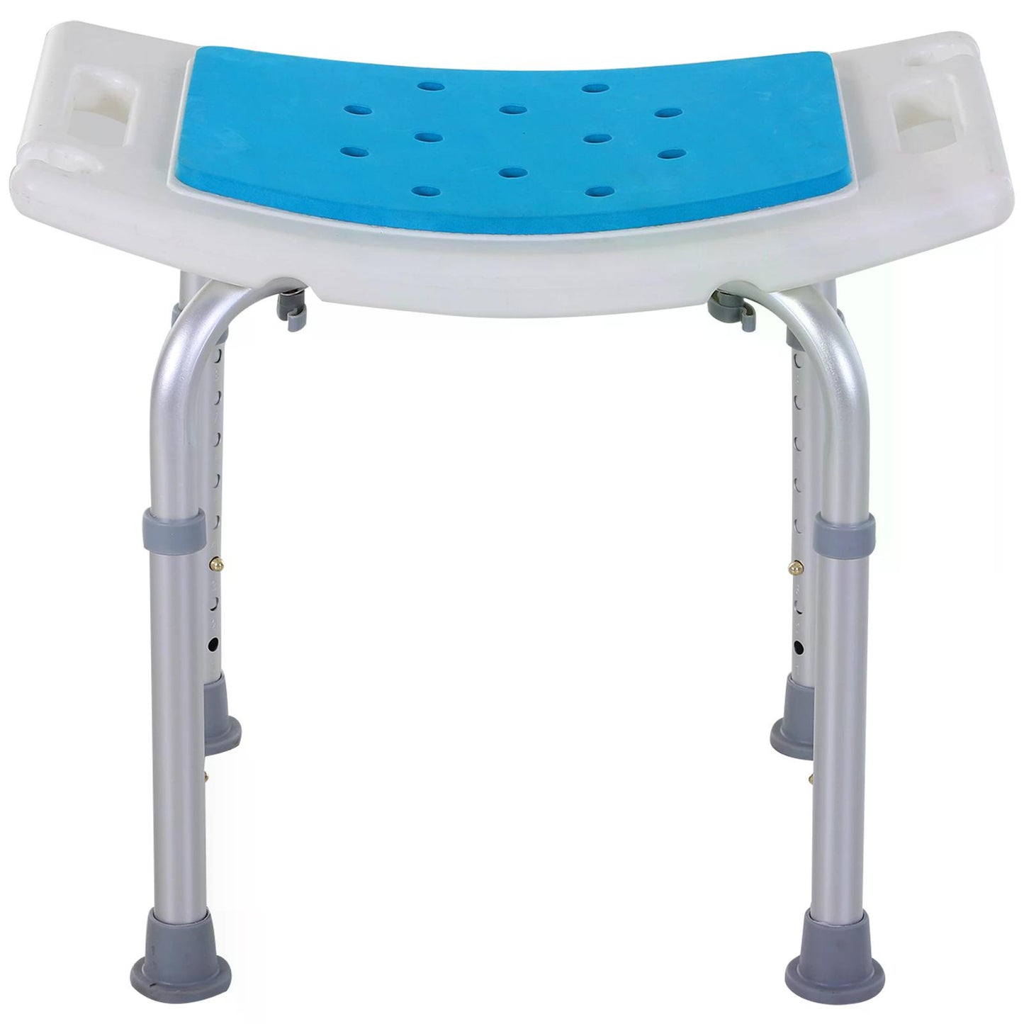 Aluminium Alloy 6-Level Non-Slip Bathroom Stool w/ Drainage Blue