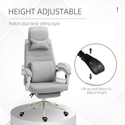 Polyester Ergonomic Neck & Back Support Office Chair Wheels Chair Computer Chair Home Office Chair Ergonomic Chair Grey