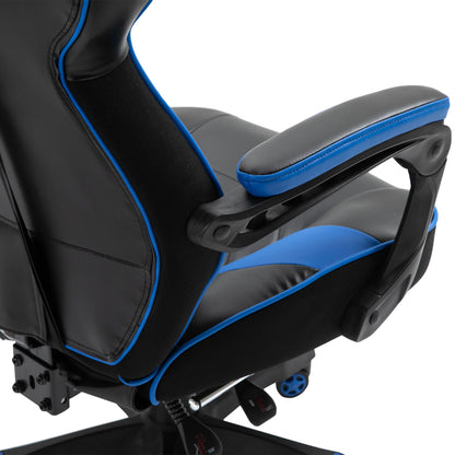 Ergonomic Racing Gaming Chair Office Desk Chair Adjustable Height Recliner, Blue