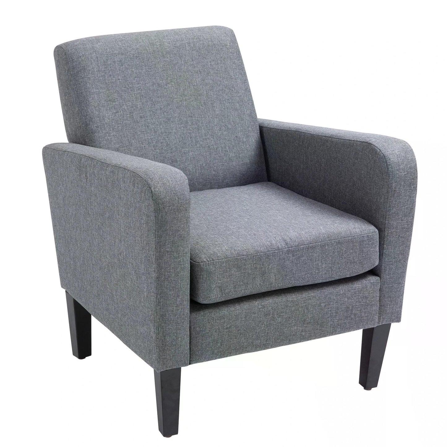 Modern Fabric Accent Chiar Club Armchair Sofa with Padded Seat,Light Grey