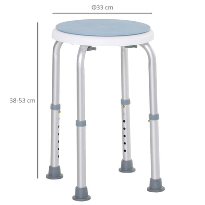 360° Swivel Seat Bath Shower Stool Adjustable Height w/ Aluminium Frame Non-Slip Feet Chair Safe Support Home Assistance