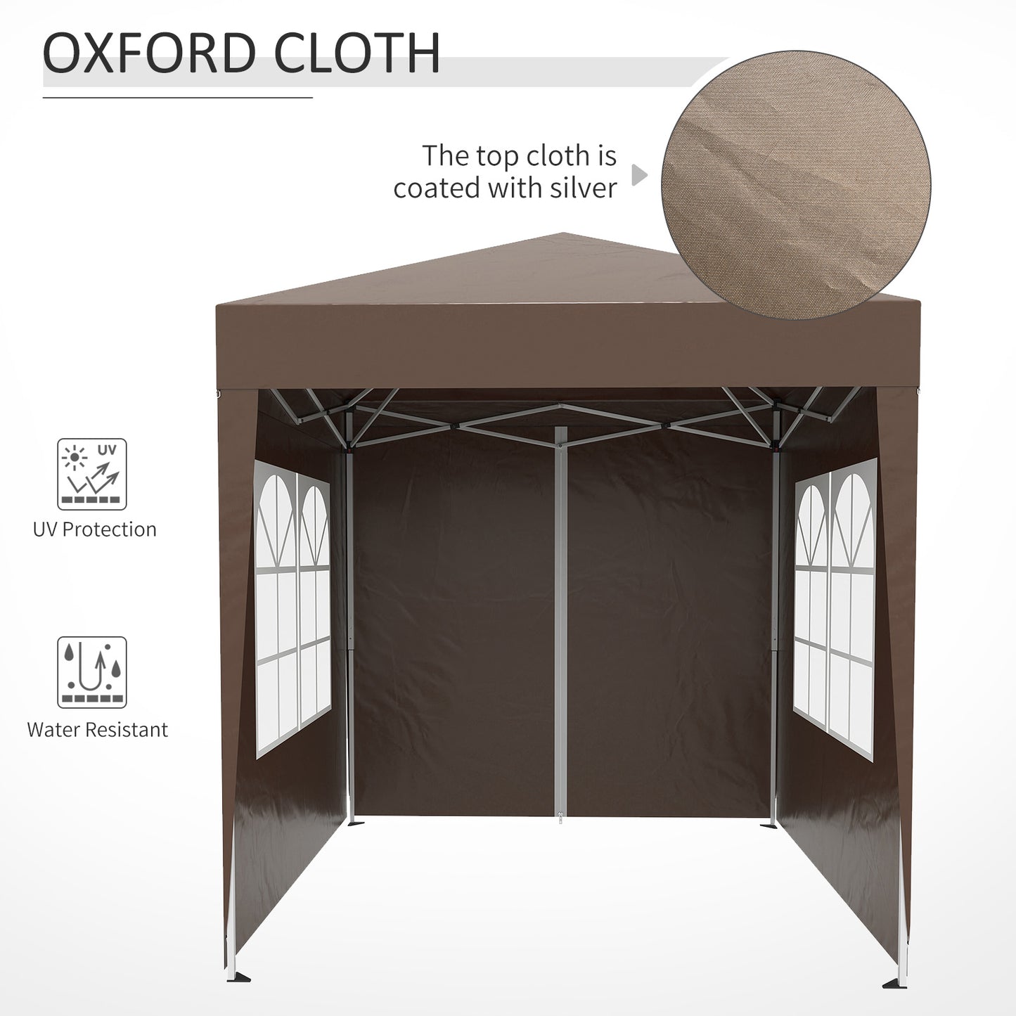 2 x 2m Pop Up Gazebo-Coffee