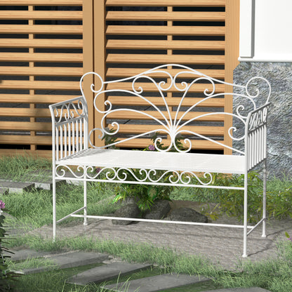 Outsunny Heavy-Duty Bench-White