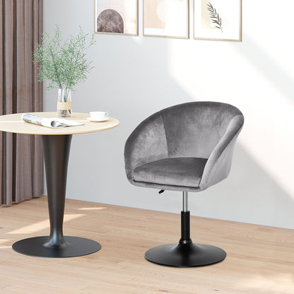 HOMCOM Swivel Dining Chairs ,with Tub Seat, Back, Adjustable Height, Grey 