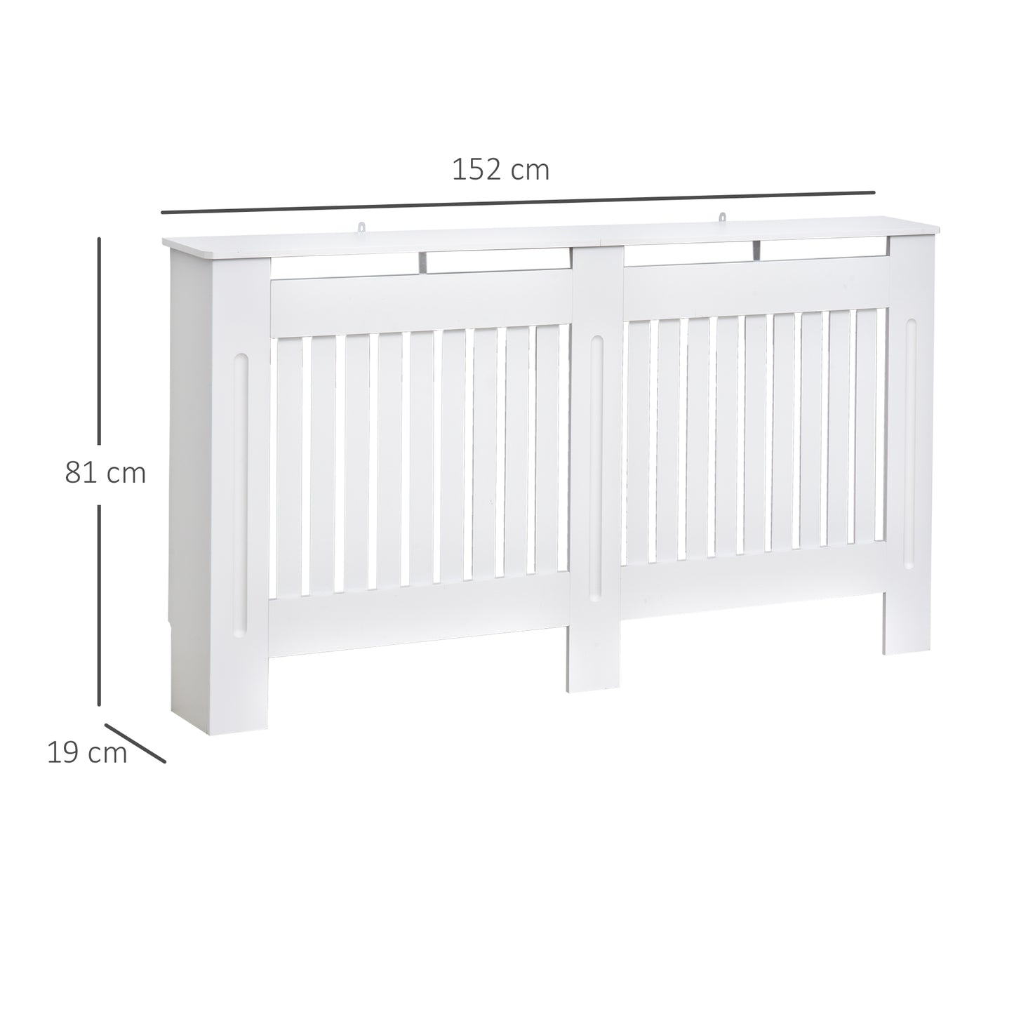 (152 x 81 x 19 cm) MDF Radiator Cover-White