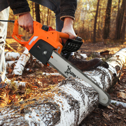 DURHAND Electric Chainsaw, 2000 W,  40 cm Blad, Corded Aluminium-Orange