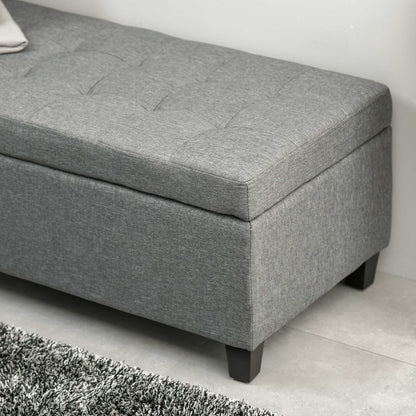 Microfibre Upholstered Tufted Ottoman Grey