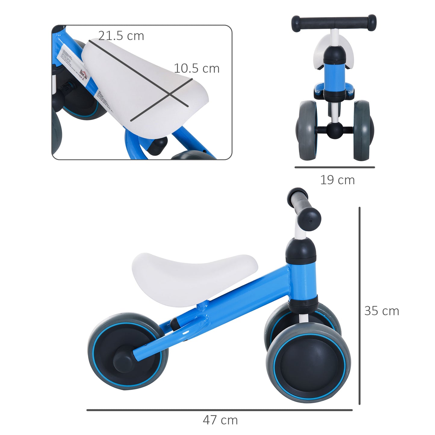 Balance Bike Toddler,  Three Wheels-Blue