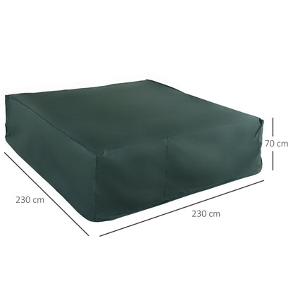 PVC Coated Large Square 600D Waterproof Outdoor Furniture Cover Green