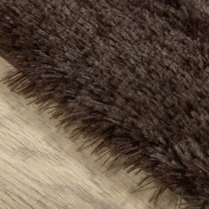 Fluffy Rug, Large Rugs for Living Room, Bedroom, Anti-slip Design 90x150 cm Brown