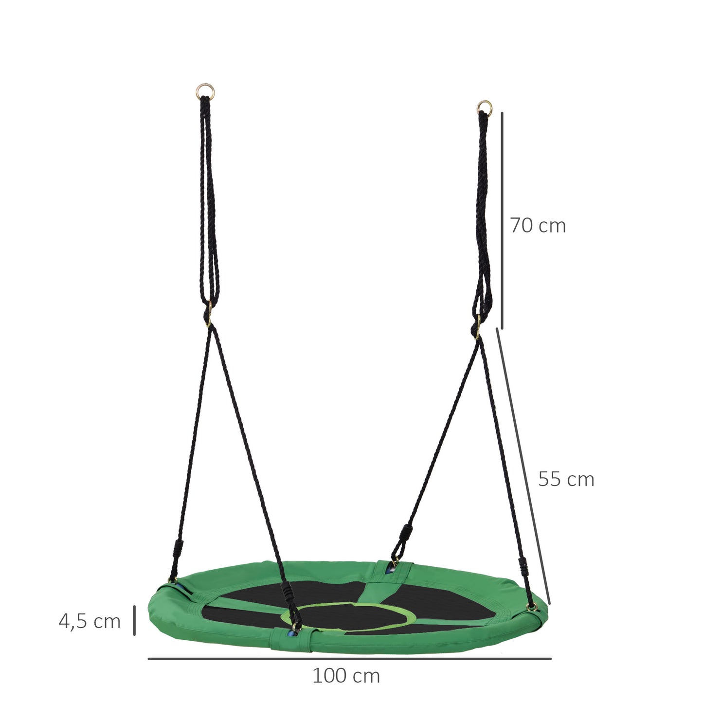 100cm Giant Nest Web Rope Hanging Tree Swing Seat Round Backyard Playground