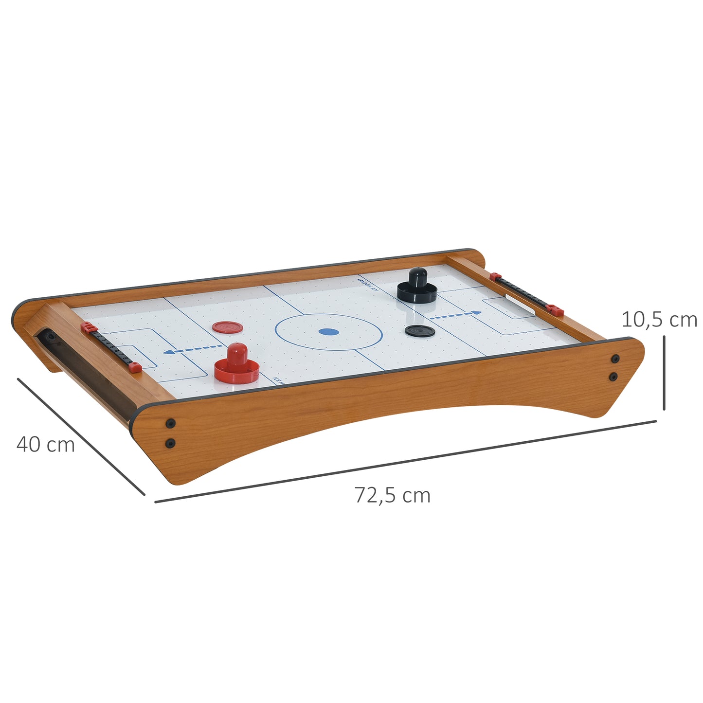 Mini Air Hockey Tabletop Game w/ 2 Pucks Pushers Fan Play Board Scoreboard Markings Portable Family Game Children 8 Years+