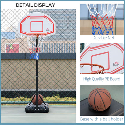 Basketball Hoop and Stand, Outdoor  Portable Sturdy Rim Adjustable Height from 258-314 cm w/ Wheels, Stable Base