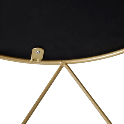 Metal Coffee Table, Gold Round, w/ Storage Sofa End Side Coffee Table Bedroom - Black