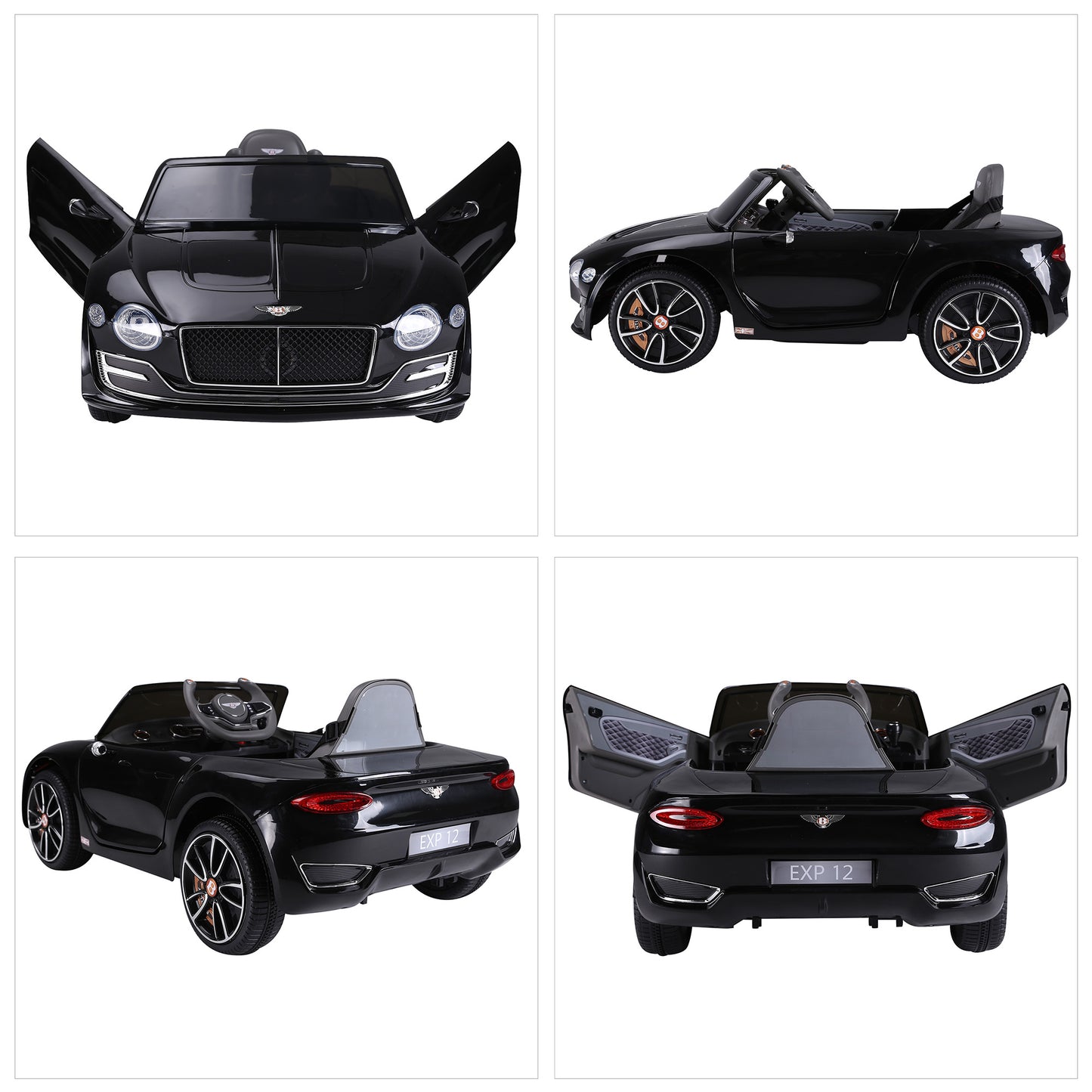 Childrens Electric Ride on Car, 6V Battery PP Licensed Bentley Black