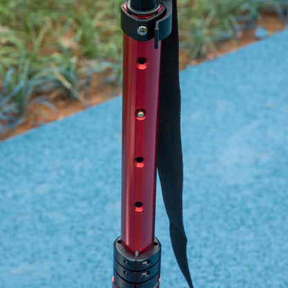 Adult Kick Scooter, Foldable w/ Adjustable Handlebar, Kickstand, Dual Shock Absorber, 200mm Wheels & ABEC-9 Bearing, Red