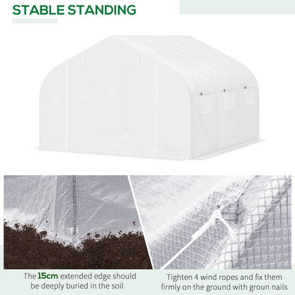 2H x 3.5L x 3W (m) Walk-in Tunnel PE Mesh Greenhouse White