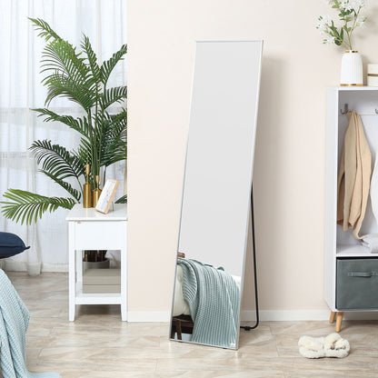 HOMCOM Full Length Mirror Freestanding for Bedroom, 160 x 40 cm Freestanding Rectangle Dressing Mirror, Black Frame 