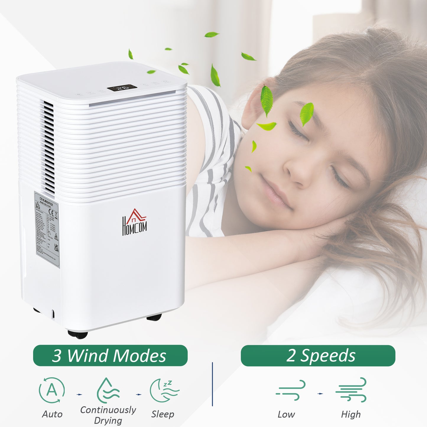 12L/Day 2000ML Portable Quiet Dehumidifier for Home Laundry Room Bedroom Basement, Electric Moisture Air De-Humidifier