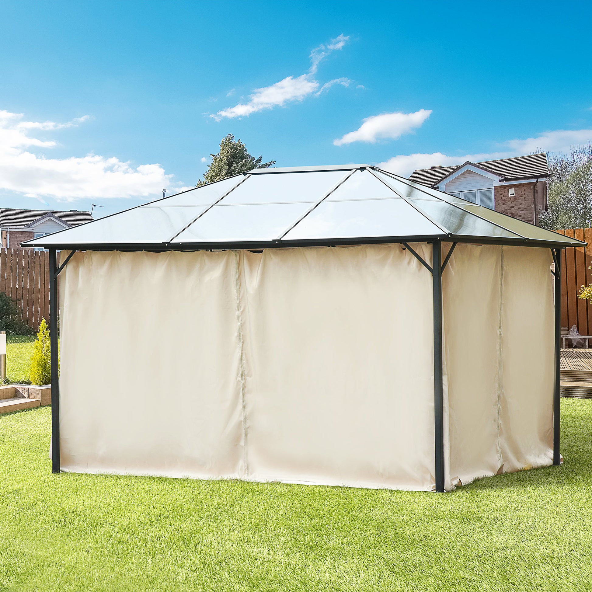 Outsunny 4 Pack Universal Gazebo Replacement Sidewalls Privacy Panel for Most 3 x 4m Gazebo Canopy Pavillion