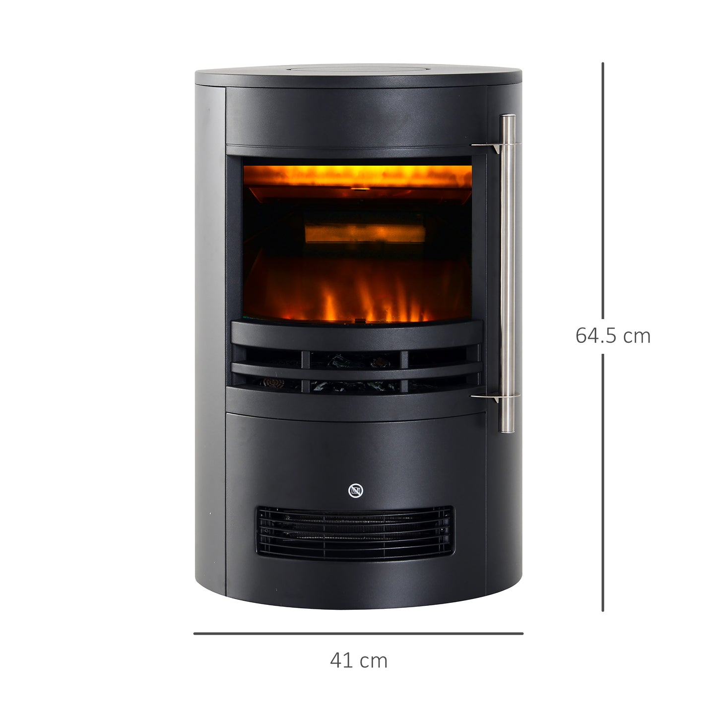 Freestanding Electric Fireplace Heater Wall Mounted Electric Stove Fires/ Thermostat Control, 900W/1800W-Black