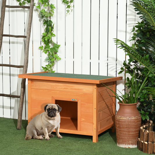 Pawhut 85cm Elevated Dog Kennel Wooden Pet House Outdoor Waterproof aosom.ie