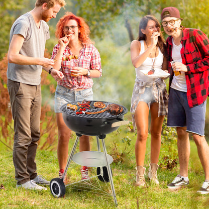 Outsunny Portable Round Kettle Charcoal Grill BBQ Outdoor Heat Control Party Patio Barbecue