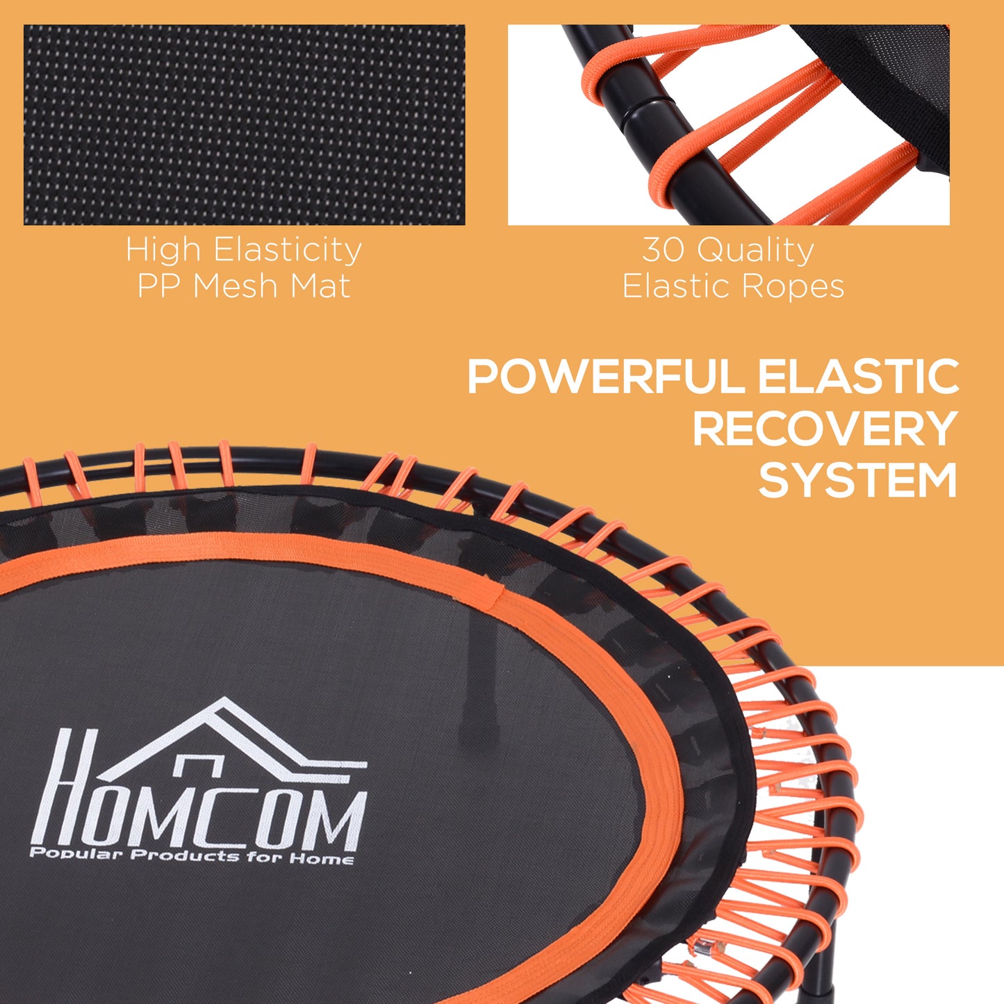 3.3ft Mini Round Trampoline Aerobic Exercise Bungee Rebounder Jumper