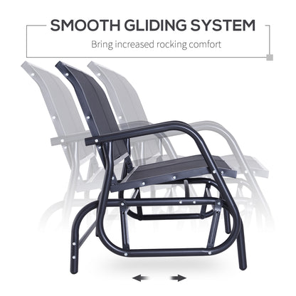 Outdoor Textilene Double Swing Bench Gliding Chair-Black