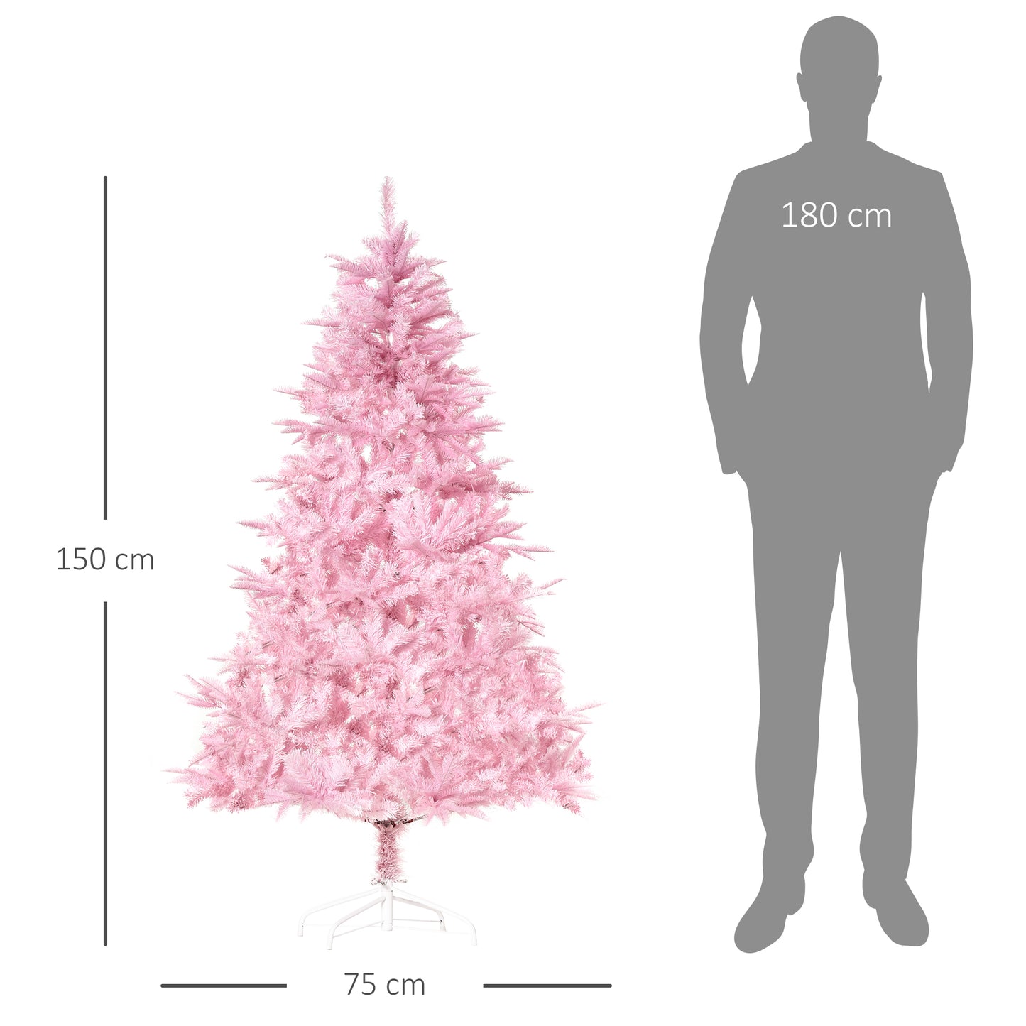 Pink Christmas Tree, 5FT Artificial Christmas Tree, Holiday Xmas Holiday Tree Decoration with Automatic Open for Home Party