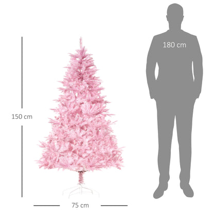 Pink Christmas Tree, 5FT Artificial Christmas Tree, Holiday Xmas Holiday Tree Decoration with Automatic Open for Home Party