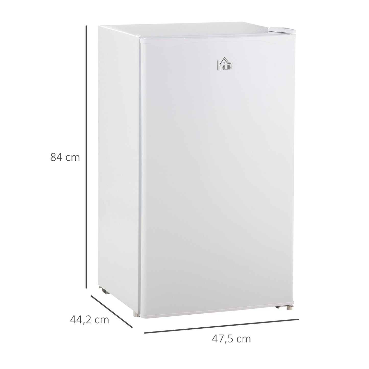 91 Litre Freestanding Under Counter Fridge with Chiller Box, Reversible Door, Adjustable Thermostat, 47.5cm Wide White