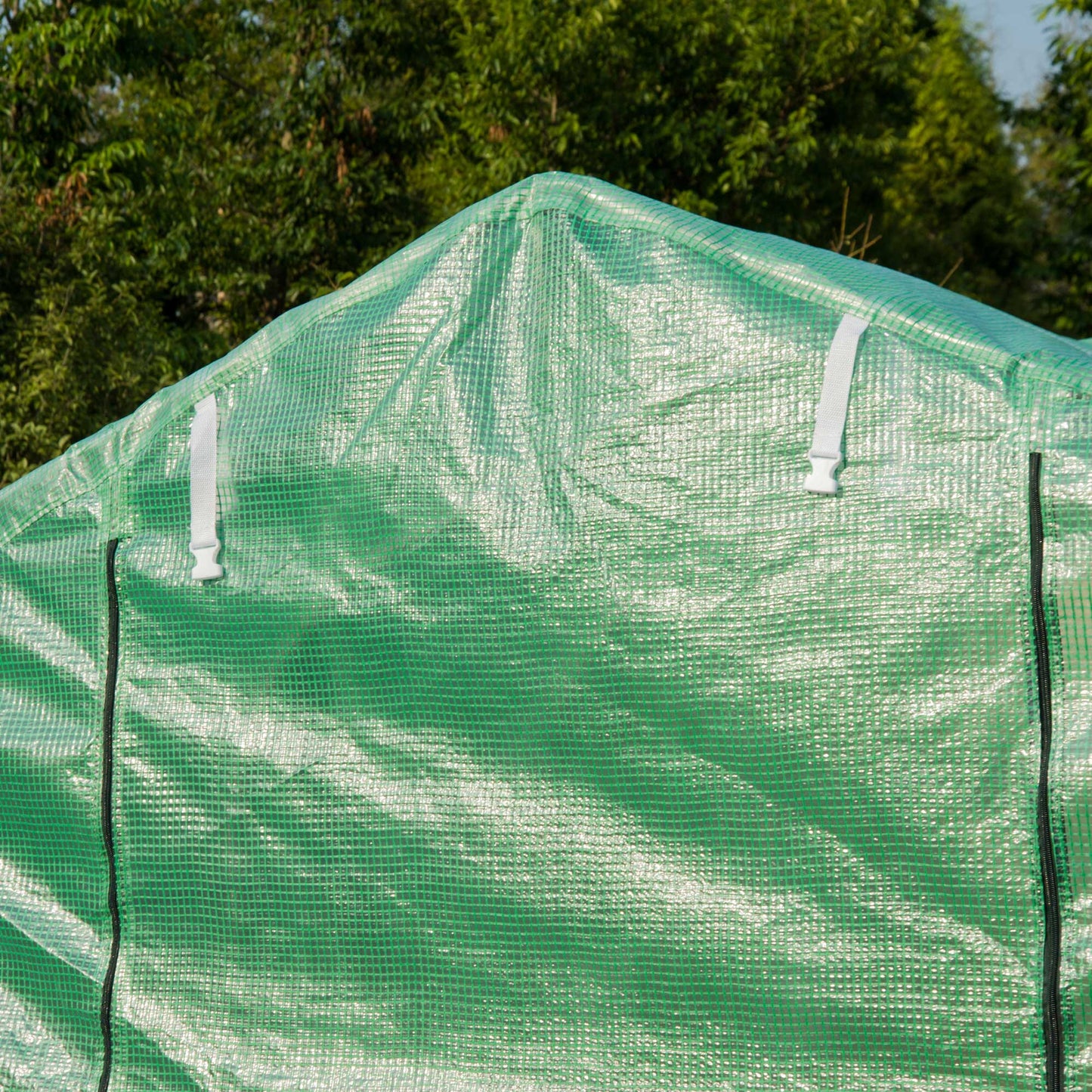 3x2m Polytunnel Walk-in Greenhouse with Windows and Door for Garden-Green