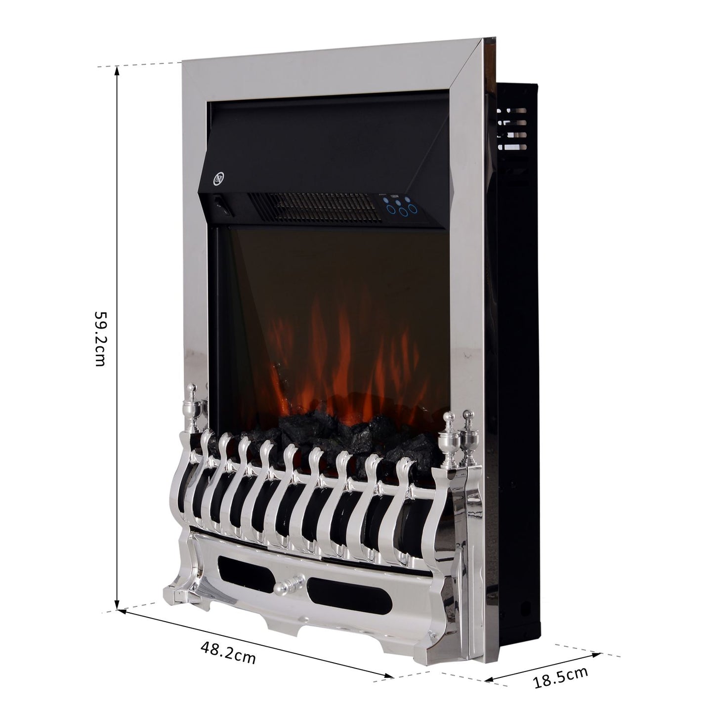 Realistic Electric Fireplace-Silver