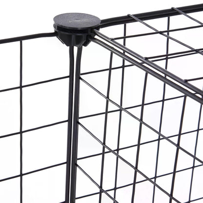 Dog Playpen, Dog Pen Indoor, DIY, Metal Wire Fence 12 Panel Enclosure Indoor Guinea Pig Rabbit Small Animals Cage Black