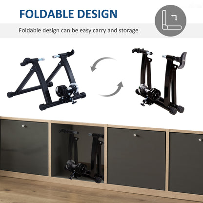 Stationary Bike Stand, Foldable Indoor Bicycle Trainer-Black