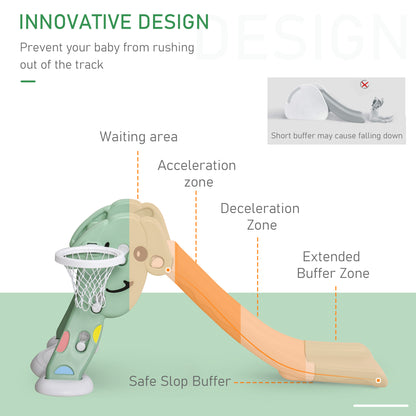Climbing Frame with Slide, Outdoor Slide, with Basketball Hoop Toddler Climber Freestanding Slider Playset Playground