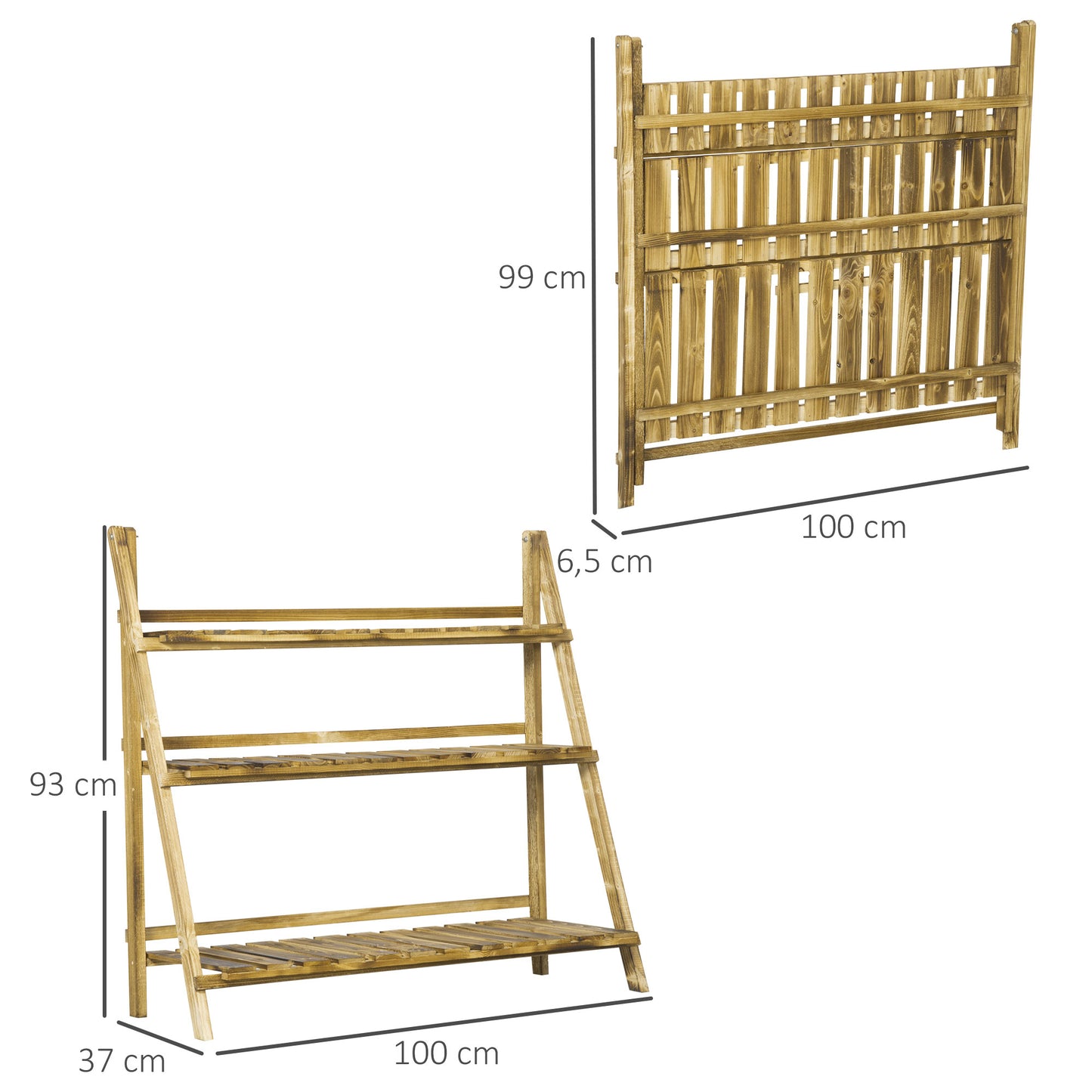 Flower Stand, 100Lx37Wx93H cm, Wood