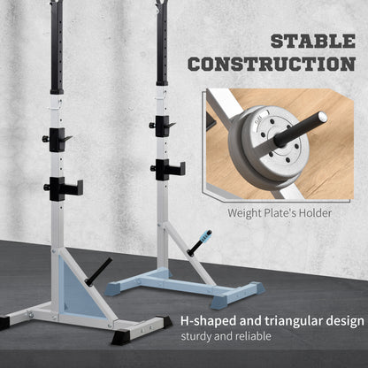 2-Piece Pair Steel Height Adjustable Barbell Squat Rack and Bench Press 23" x 29.75" x 69.25"