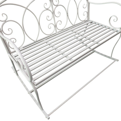 Iron Rocking Bench-Milk White