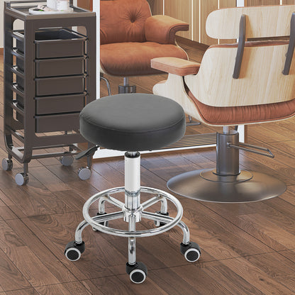 Vinsetto PU Leather Height Adjustable Swivel Salon Stool Black