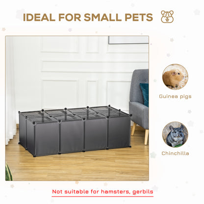 Dog Playpen DIY Foldable Expandable  with Door Bottom 28 Panels Small Animal Cage for Guinea Pigs, Rabbit, Chinchillas, Grey