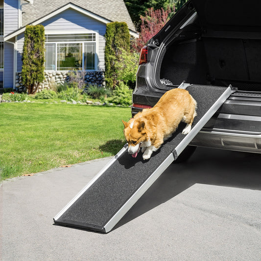 PawHut Ramp for Dogs for Car, with One Carry Handle, Non-Slip, Secure Aluminium Frame, Black 