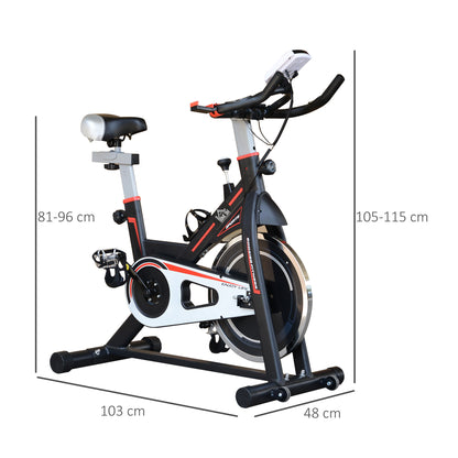 Belt-Driven Exercise Bike Adjustable Resistance Racing Bicycle Home Fitness Trainer with LCD Display-Black