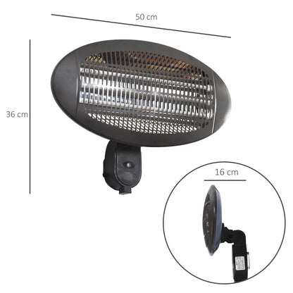 Wall Mounted Electric Infrared Patio Heater Garden Heater Warmer Aluminium 3 Power Setting 2kW Outdoor & Indoor