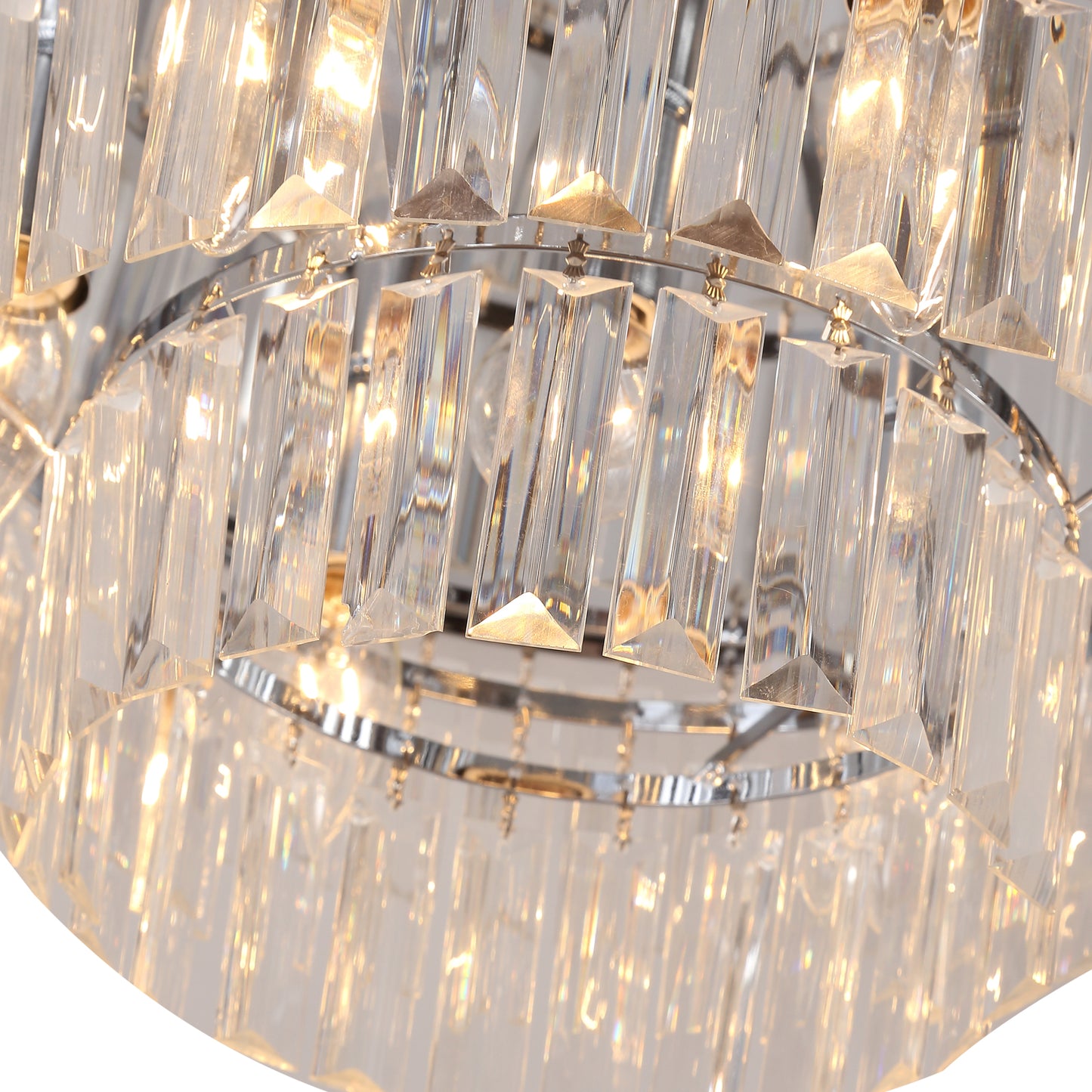 Dining Room Ceiling Lights, Round Crystal Chandelier,