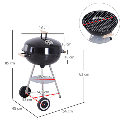 Portable Round Kettle Charcoal Grill BBQ Outdoor Heat Control Party Patio Barbecue