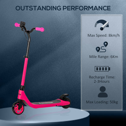 Pink Electric Scooter, 120W Motor E-Scooter w/ Battery Display, Adjustable Height, Rear Brake for Ages 6+ Years